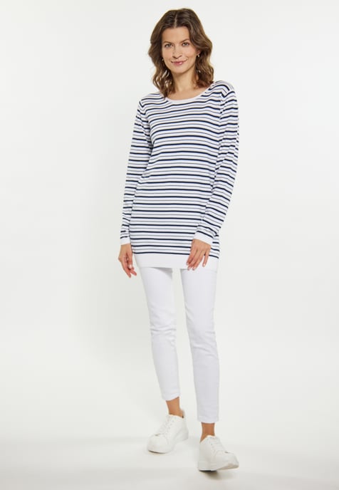 usha Jumper Dames wit + marine - Image 2