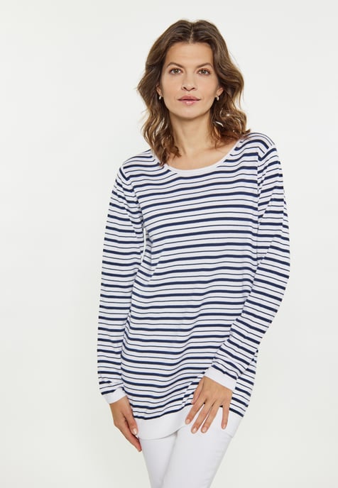 usha Jumper Dames wit + marine - Image 3