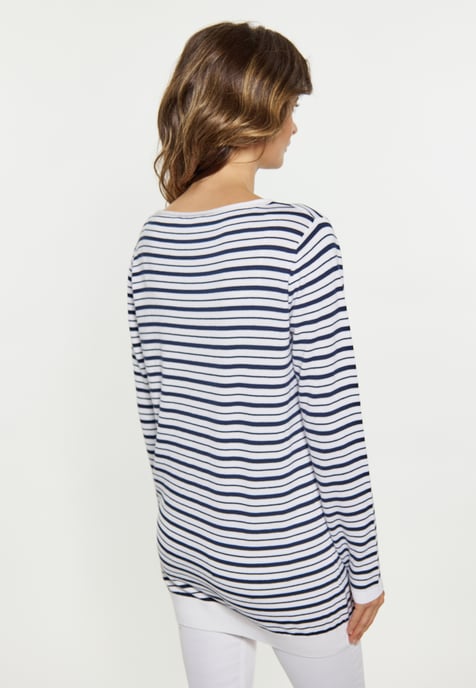 usha Jumper Dames wit + marine - Image 5