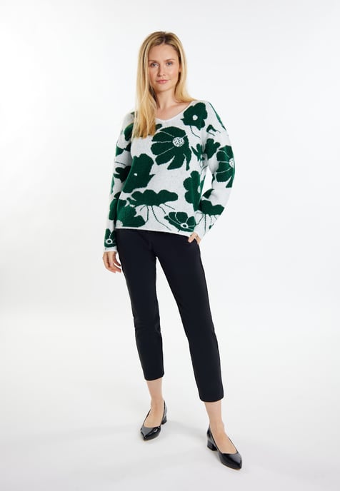 usha Gebreide trui Dames Wit Groen - Image 2