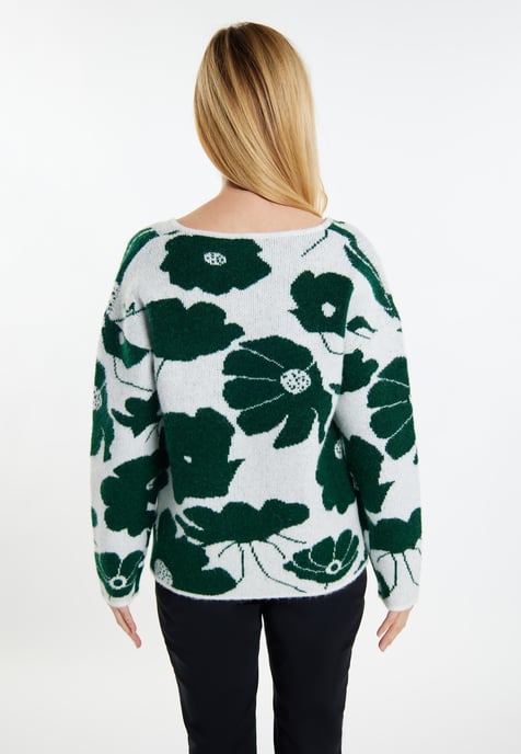 usha Gebreide trui Dames Wit Groen - Image 4