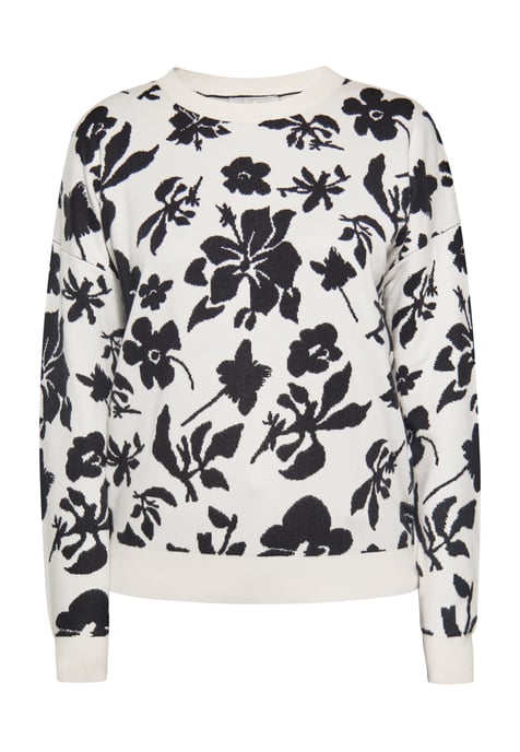 usha Jumper Dames wol wit zwart - Image 1