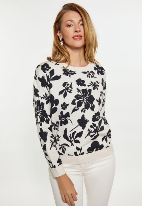 usha Jumper Dames wol wit zwart - Image 3