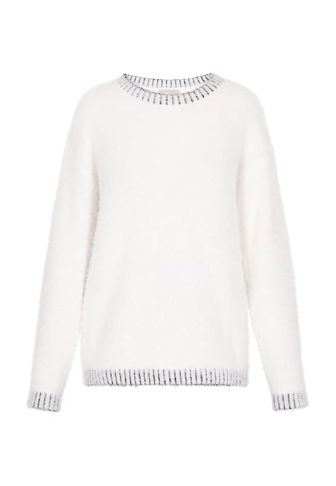 usha Jumper Dames wol wit zwart - Image 1
