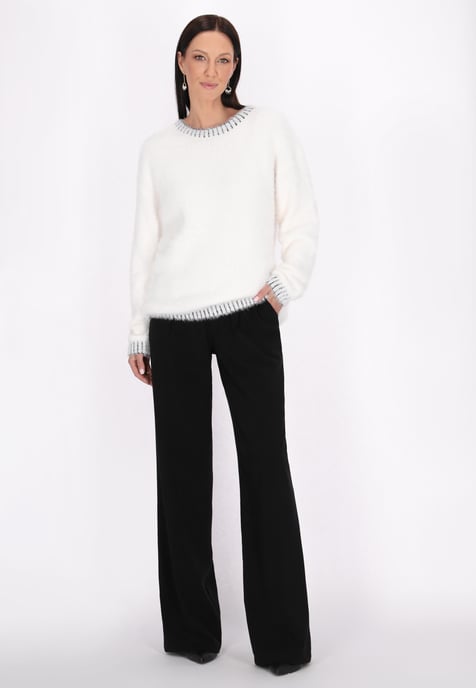 usha Jumper Dames wol wit zwart - Image 2
