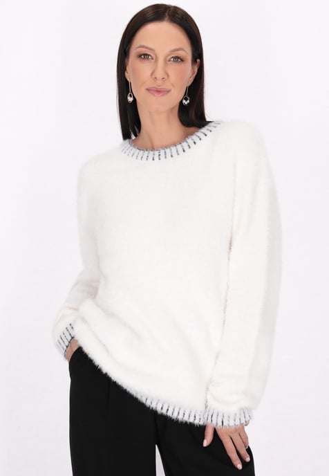 usha Jumper Dames wol wit zwart - Image 3