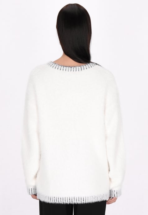 usha Jumper Dames wol wit zwart - Image 4