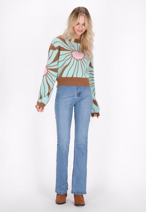 IZIA Jumper Dames Bruin aqua - Image 2
