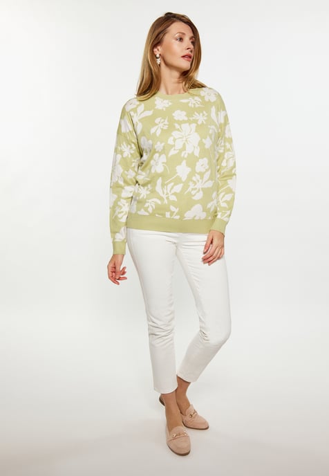 usha Jumper Dames Lichtgroen gebroken wit - Image 2