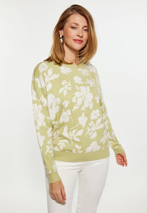 usha Jumper Dames Lichtgroen gebroken wit - Image 3