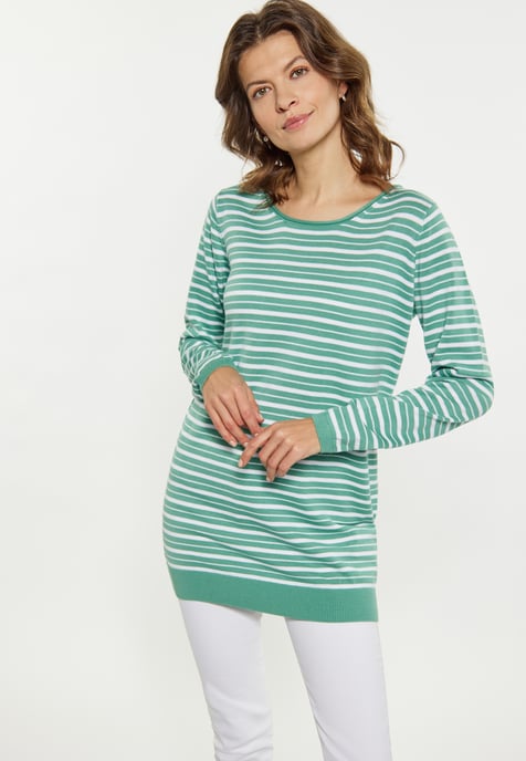 usha Jumper Dames LICHTGROEN WIT - Image 3