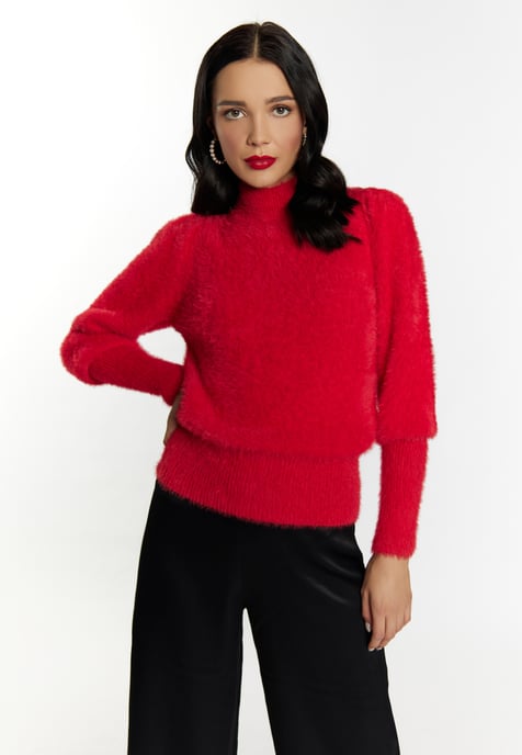 Faina Gebreide trui Dames rood - Image 3