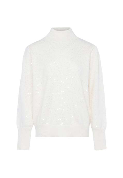 Faina Gebreide trui met pailletten Dames wolwit - Image 1