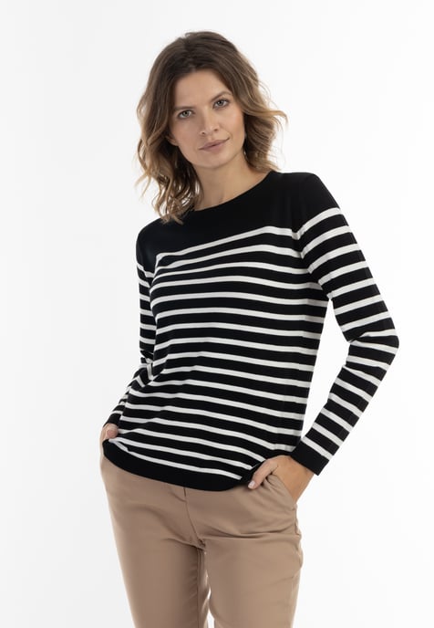 usha Gebreide trui Dames zwart en wit - Image 3