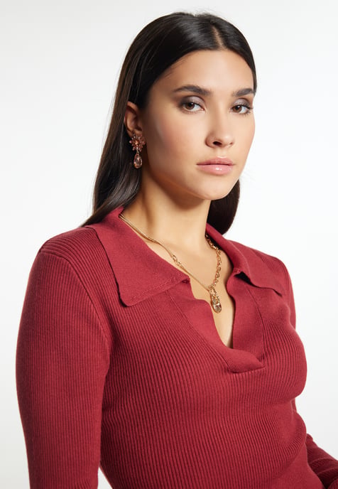 Faina Jumper Dames wijnrood - Image 5