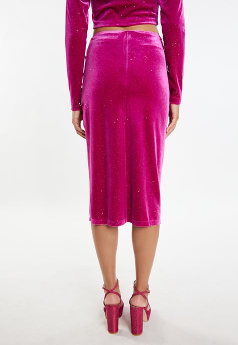Faina Fluwelen rok met glitters Dames roze - Image 4