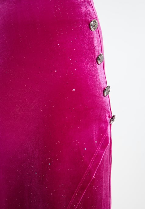 Faina Fluwelen rok met glitters Dames roze - Image 5