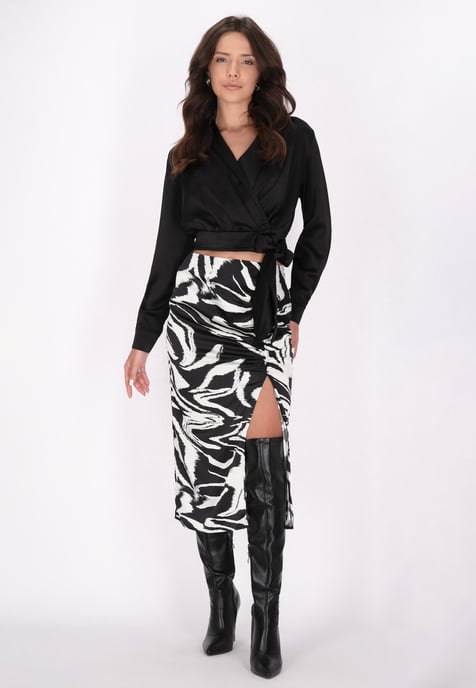 Faina rok Dames zwart en wit - Image 2