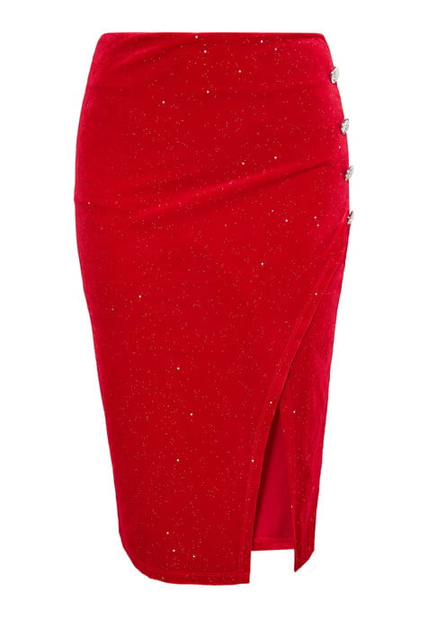 Faina Fluwelen rok met glitters Dames rood - Image 1