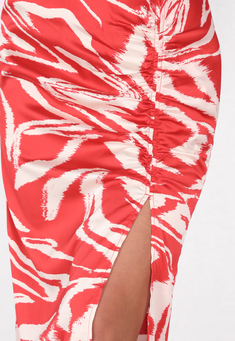 Faina rok Dames rood wol wit - Image 5