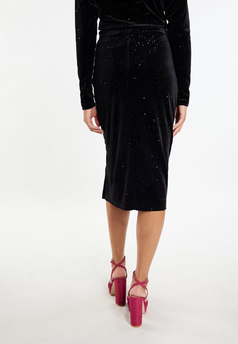 Faina Fluwelen rok met glitters Dames zwart - Image 4