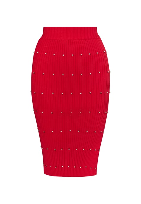 Faina Gebreide rok met strass steentjes Dames rood - Image 1