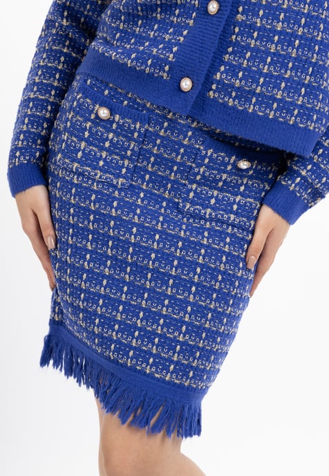 Faina gebreide rok Dames donkerblauw - Image 5