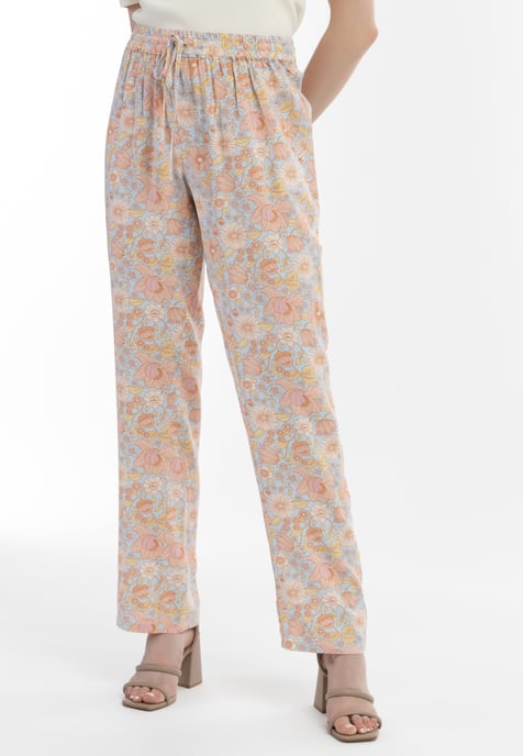 usha Stof broek Dames Blauw Veelkleurig - Image 3