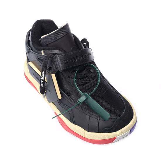 Gebroken witte lage puzzel Couture zwarte sneakers - Image 5