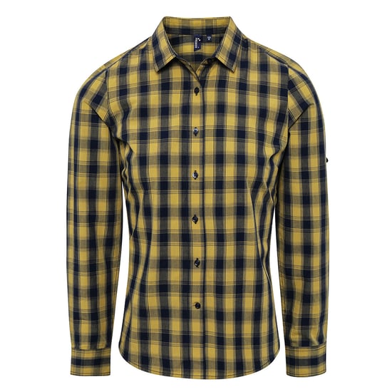Premier Dames/Dames Mulligan Geruit Katoenen Shirt Met Lange Mouwen (Kameel/Zwaar) - Image 1