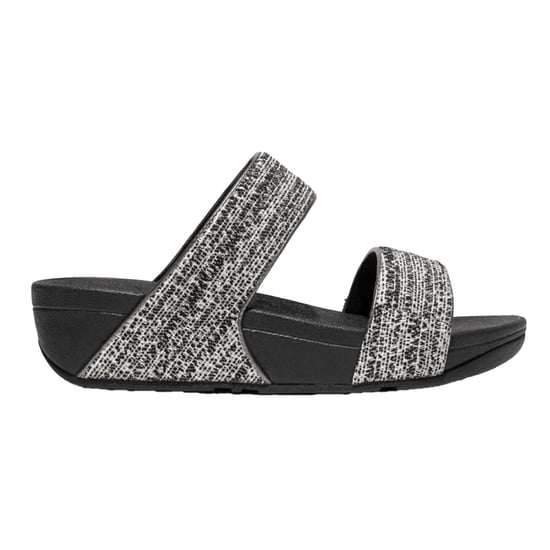 Fit Flop Dames/Dames Lulu Shimmer Weave Sliders (Zwart) - Image 2