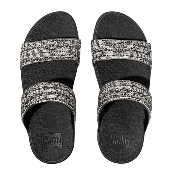 Fit Flop Dames/Dames Lulu Shimmer Weave Sliders (Zwart) - Image 3