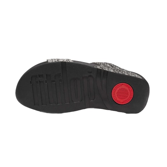 Fit Flop Dames/Dames Lulu Shimmer Weave Sliders (Zwart) - Image 4