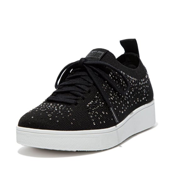 Fit Flop Dames Rally Crystal Gehaakte Sneakers (Zwart) - Image 2