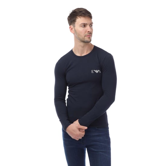Emporio Armani Heren Slim T-shirt met lange mouwen (Marine) - Image 1