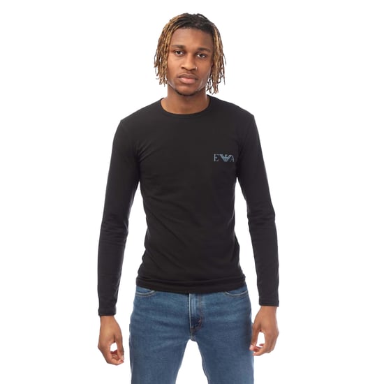 Emporio Armani Heren Slim T-shirt met lange mouwen (Zwart) - Image 1