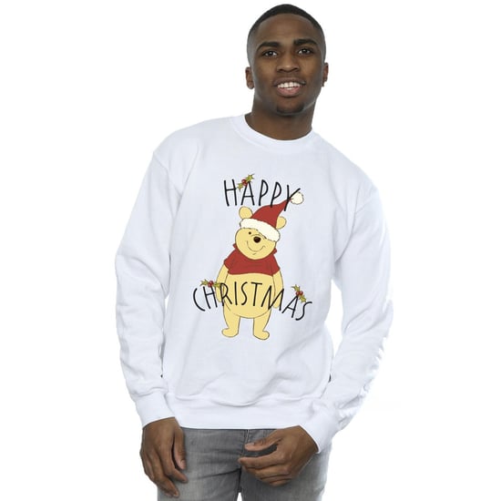 Disney Heren Winnie De Poeh Vrolijk Kerstmis Holly Sweatshirt (Wit) - Image 2