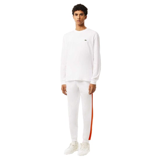 Lacoste Heren Tapered Leg Joggingbroek (Wit/oranje) - Image 5