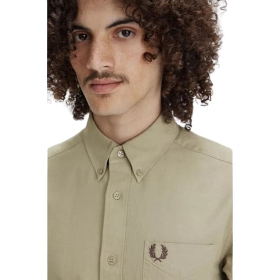 Fred Perry Heren Oxford overhemd met lange mouwen (Warm Grijs) - Image 3