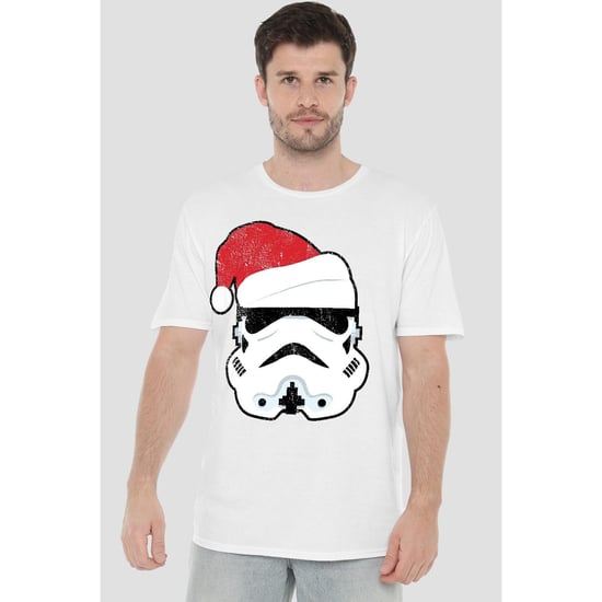 Star Wars Heren Stormtrooper Kerstman T-Shirt (Wit) - Image 3