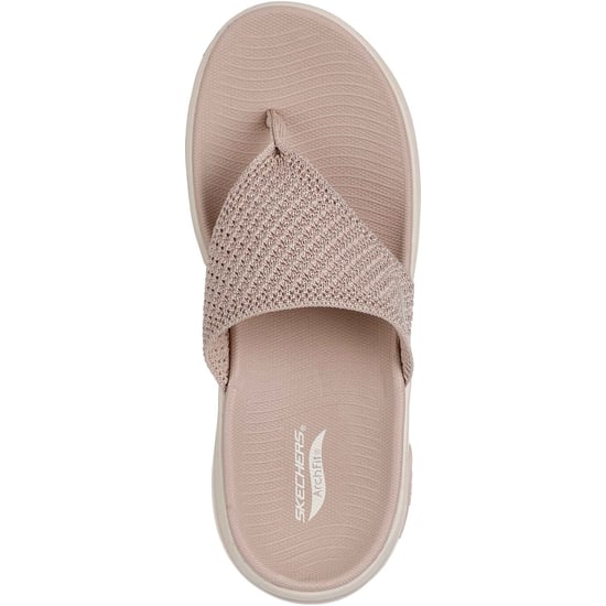 Skechers Go Walk Arch Fit 2.0 Textiel Dames Taupe Standaard Sandalen - Image 3