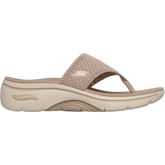 Skechers Go Walk Arch Fit 2.0 Textiel Dames Taupe Standaard Sandalen - Image 5