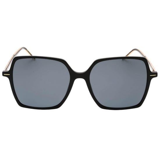 Hugo Boss Vierkante zonnebril heren (Zwart/Goud/Grijs) - Image 1