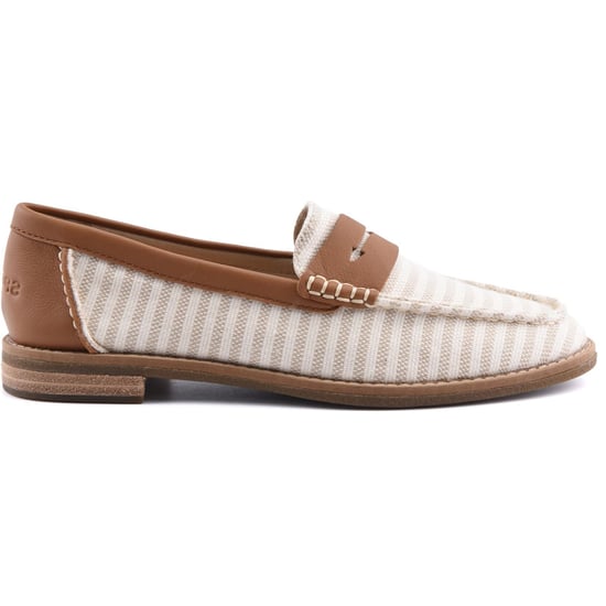 Sperry Port Driving Textiel Dames Witte/Tan Standaard Loafers - Image 5