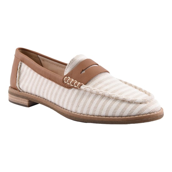 Sperry Port Driving Textiel Dames Witte/Tan Standaard Loafers - Image 6