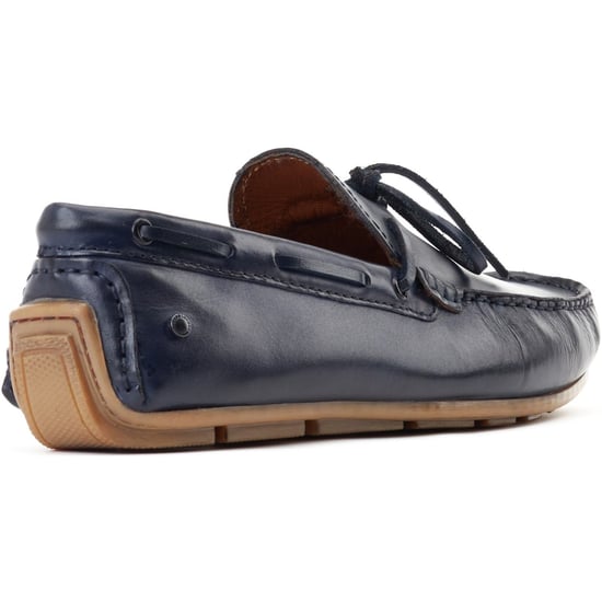 Base London Brooks Leren Heren Navy Standaard Instappers - Image 2
