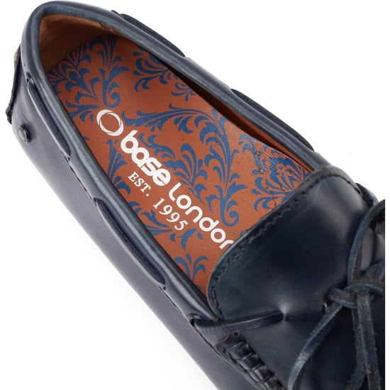 Base London Brooks Leren Heren Navy Standaard Instappers - Image 6