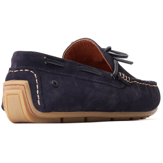Base London Brooks Leren Heren Navy Standaard Instappers - Image 2