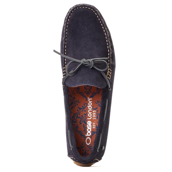 Base London Brooks Leren Heren Navy Standaard Instappers - Image 4