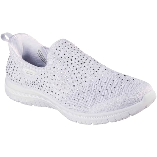 Skechers Virtue Icon Textiel Dames Witte/Zilveren Standaard Sneakers - Image 1
